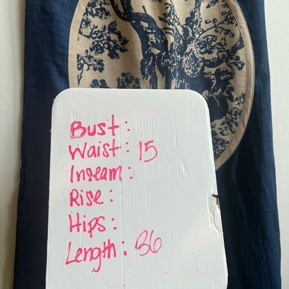 Women's Handmade Front Tree Print Back Pull String Mid Ruched Midi Skirt Blue 30 - Picture 8 of 8